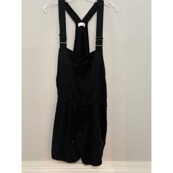 Aritzia Wilfred Free Beatriz Romper Overalls Shorts Black Womens Medium Coastal - Picture 2 of 9
